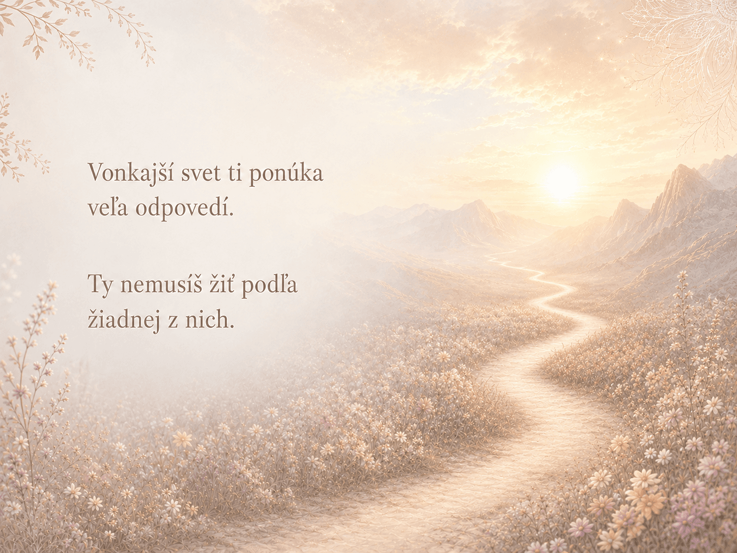 "chodník na lúke ku svetlu"