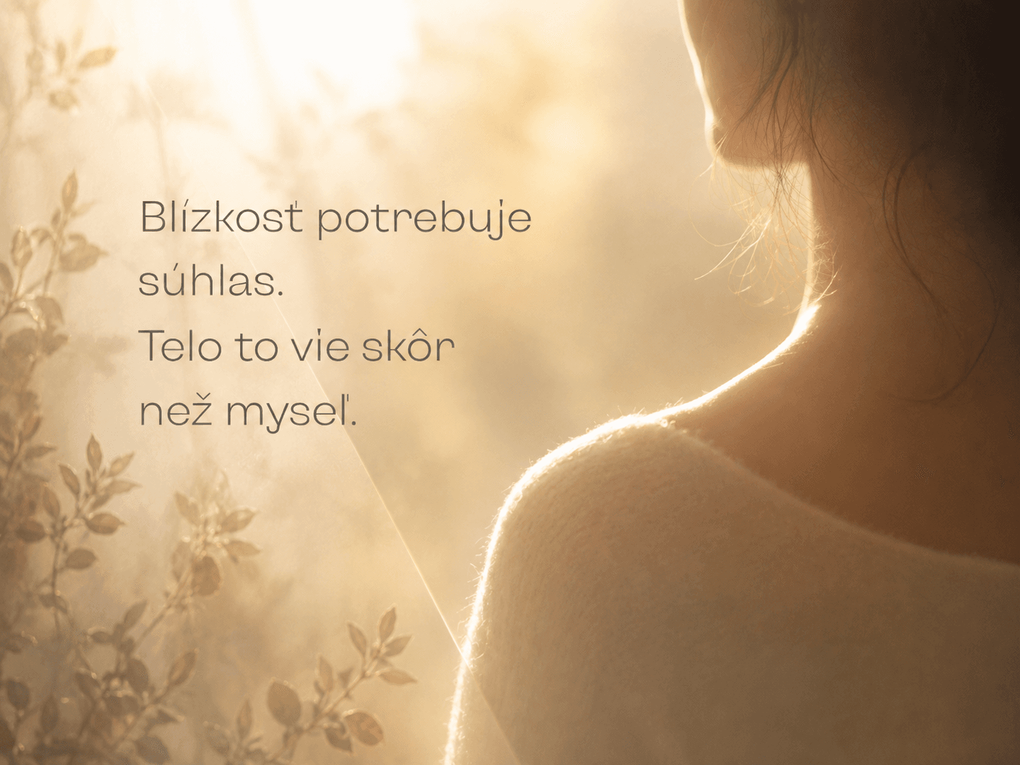 "žena pred dopadajúcim svetlom"