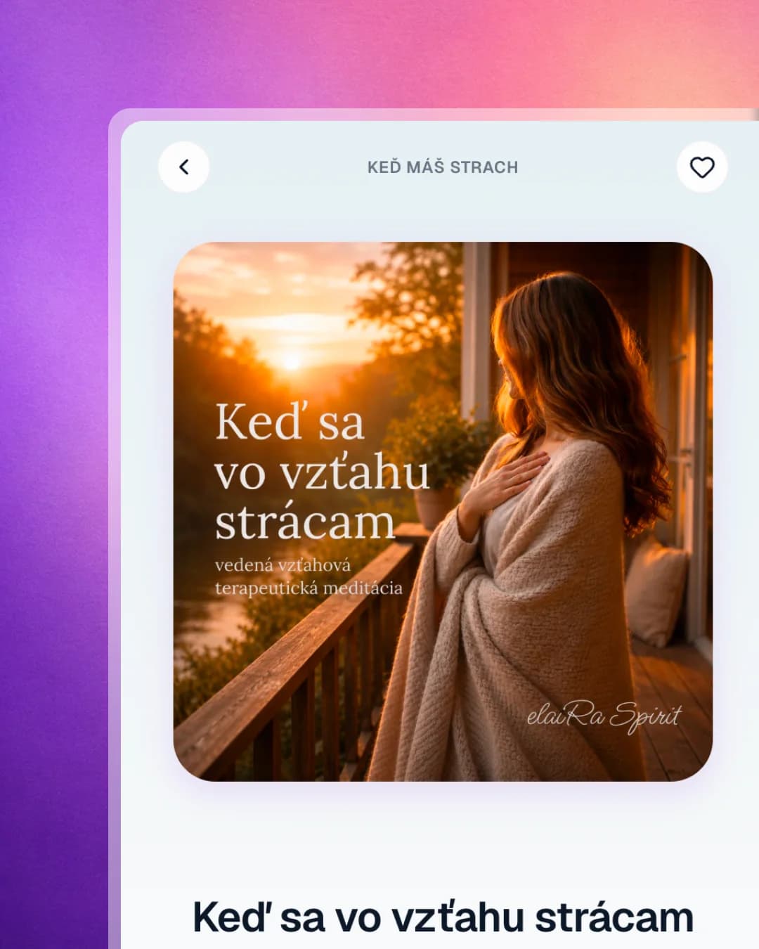 Podpora meditáciami